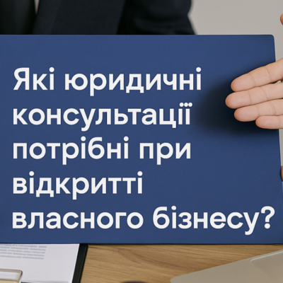 Які юридичні консультації потрібні при відкритті власного бізнесу?